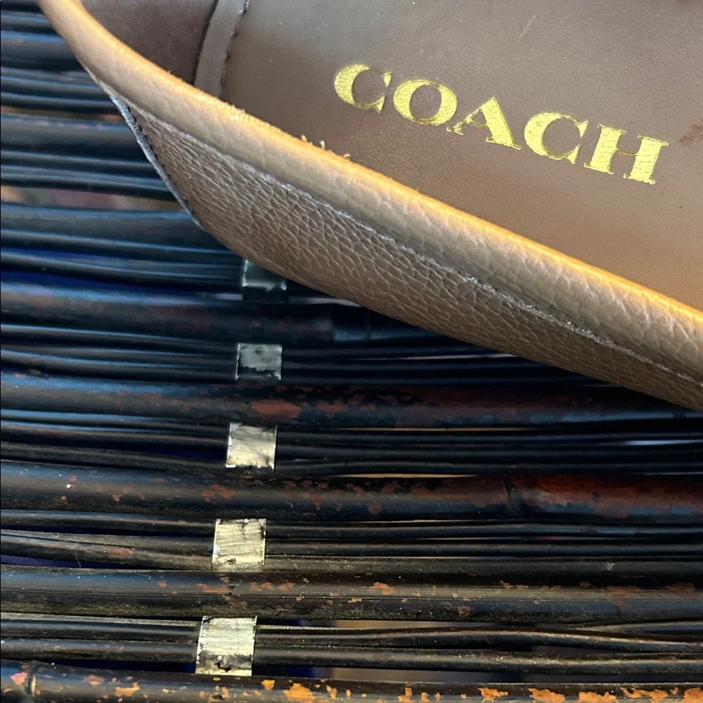 Coach Women's Brown Leather Loafers - Picture 2 of 7